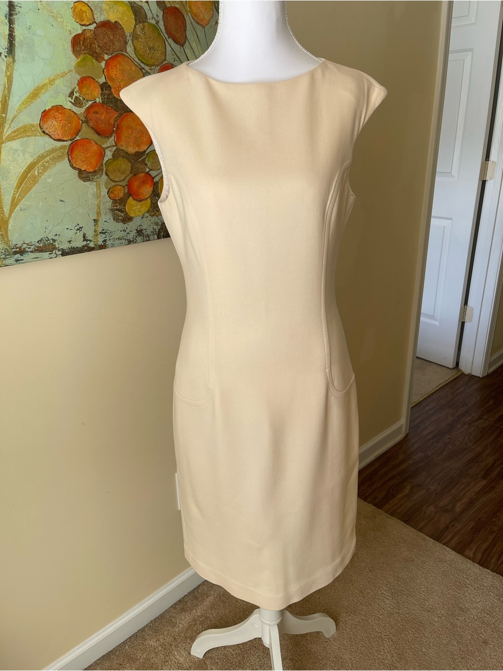 Michael Kors Cream Cap-Sleeve Sheath Dress